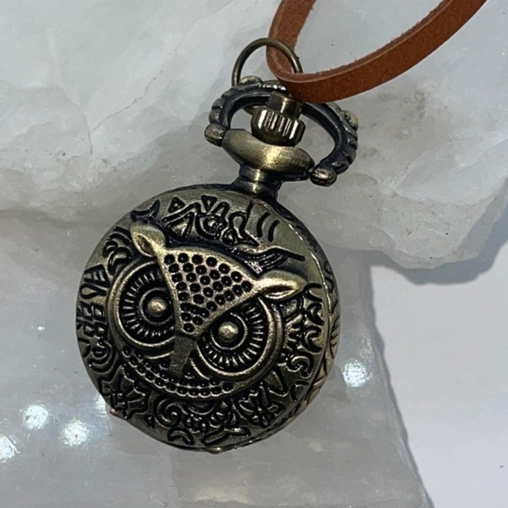 Owl Pocket Watch Necklace